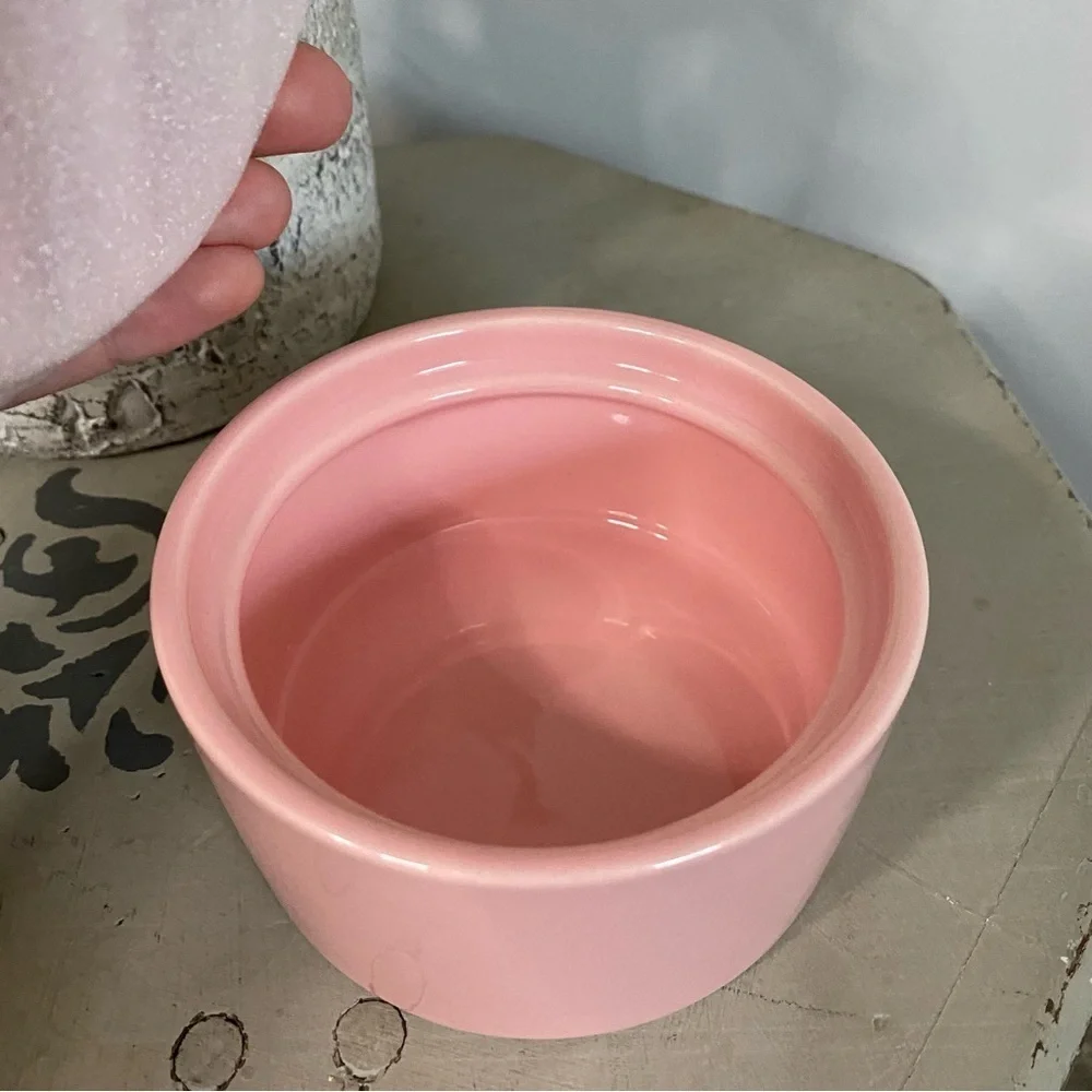 [Cupcakes & Cashmere] Pink Ceramic Lidded Jar Bow Detail